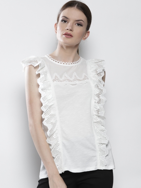 

DOROTHY PERKINS Women White Embroidered Top