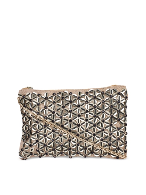 

Diwaah Gold-Toned & Black Embellished Sling Bag