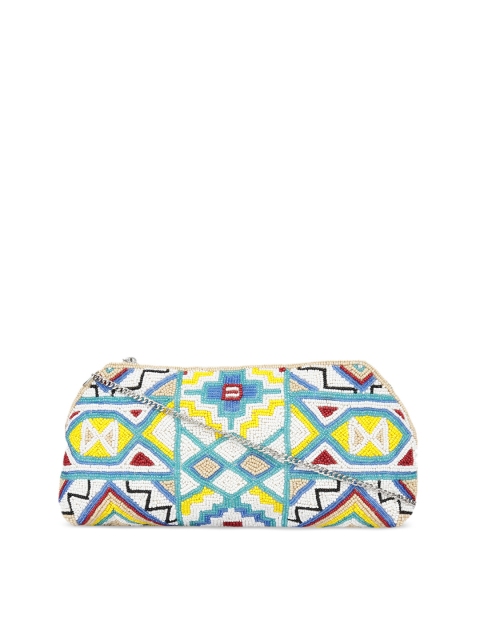 

Diwaah White & Blue Embellished Sling Bag