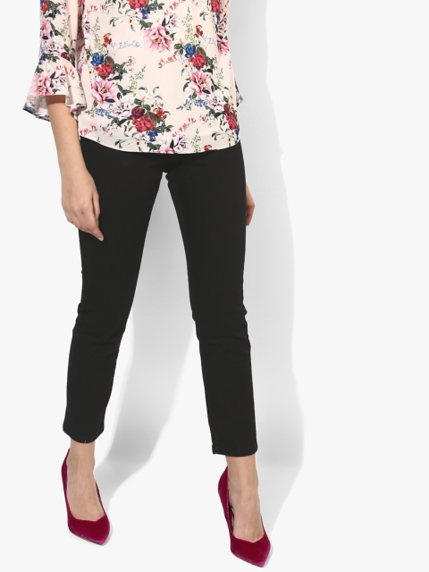 

DOROTHY PERKINS Women Black Ashley Straight Fit Mid-Rise Clean Look Stretchable Jeans