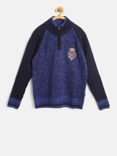 

Wingsfield Boys Blue Solid Sweater