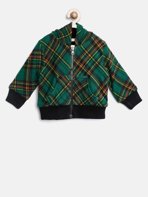 

Wingsfield Girls Green Checked Hooded Sweatshirt