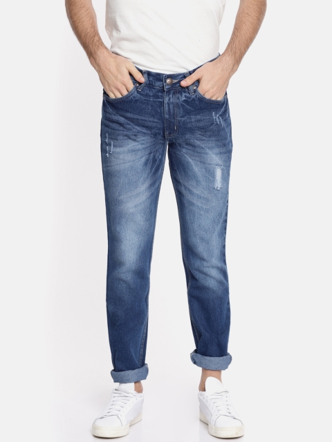 

American Crew Men Blue Straight Fit Mid-Rise Clean Look Jeans