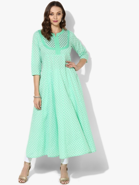 

Sangria Women Sea Green Embroidered Anarkali Kurta