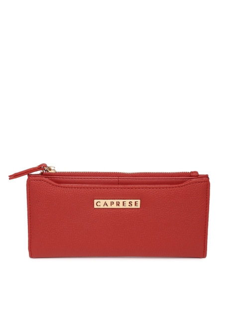 

Caprese Women Red Textured Brenda Two Fold Wallet