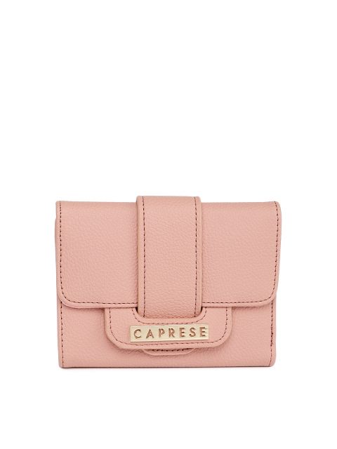 

Caprese Women Pink Solid Three Fold Wallet