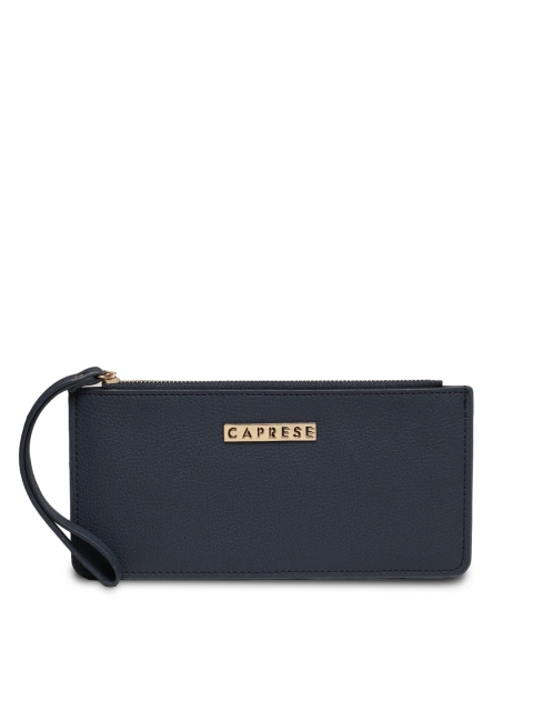 

Caprese Women Navy Blue Solid Zip Around Wallet