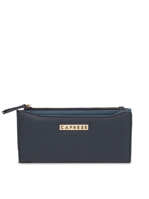 

Caprese Women Navy Blue Solid Two Fold Wallet