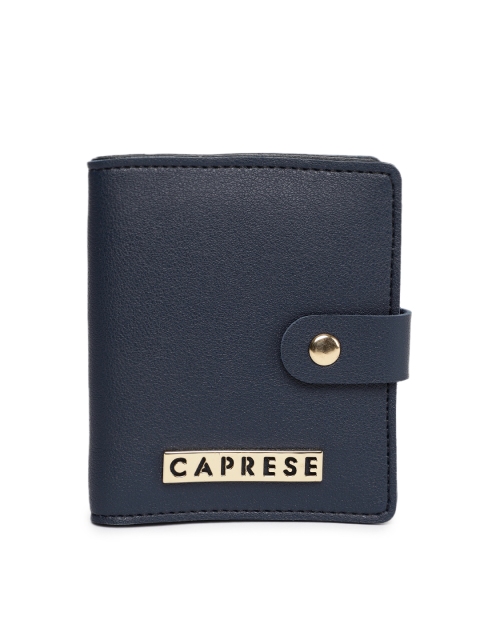 

Caprese Women Navy Blue Solid Two Fold Wallet