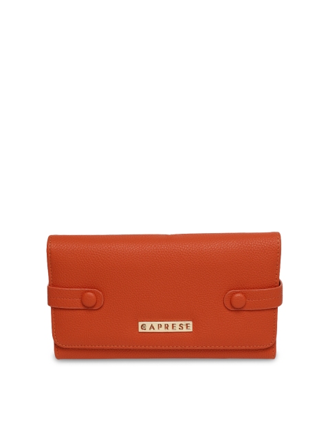

Caprese Women Orange Solid Three Fold Wallet