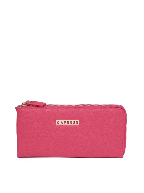 

Caprese Women Pink Solid Zip Around Shyla Wallet