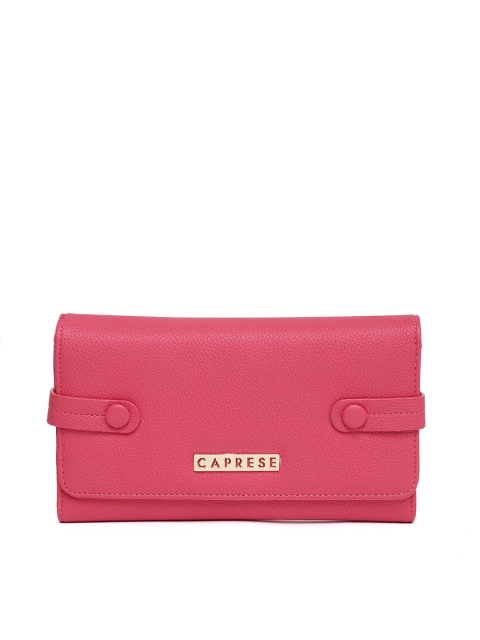

Caprese Women Pink Solid Three Fold Brenda Wallet