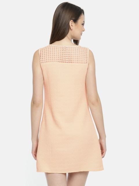 

ELLE Women Pink Self Design A-Line Dress