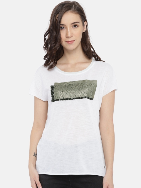

ELLE Women White Printed Top