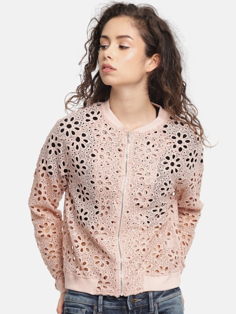 

ELLE Women Pink Self Design Bomber