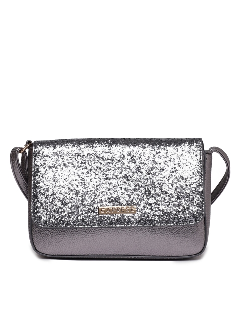 

Caprese Grey & Silver-Toned Sling Bag