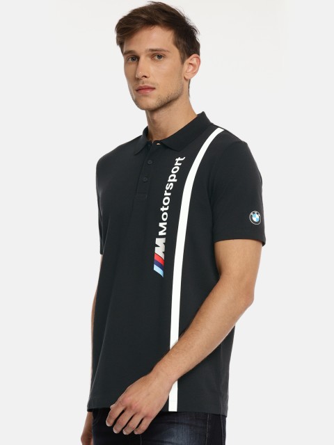 

PUMA Motorsport Men Navy Blue Printed BMW MMS Polo Sports Pure Cotton T-shirt