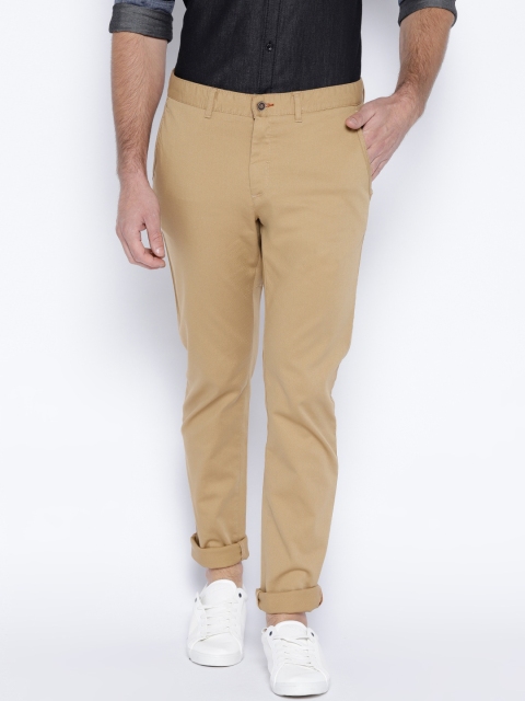 

Blackberrys Men Khaki Regular Fit Solid Trousers