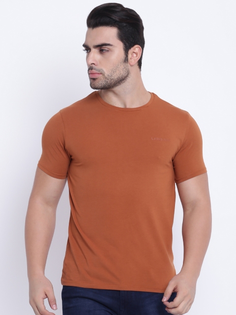 

Blackberrys Men Rust Brown Solid Round Neck T-shirt
