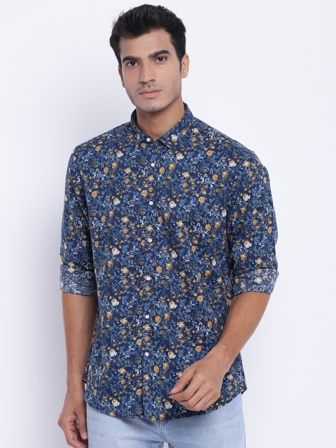 

Blackberrys Men Navy Blue Slim Fit Printed Casual Shirt