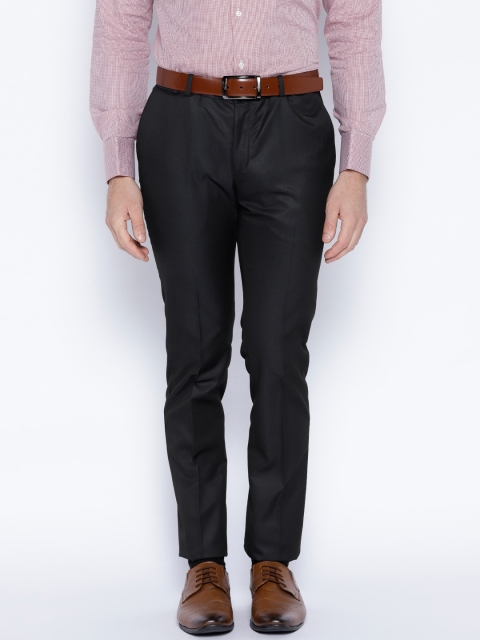 

Blackberrys Men Navy Blue Regular Fit Solid Formal Trousers