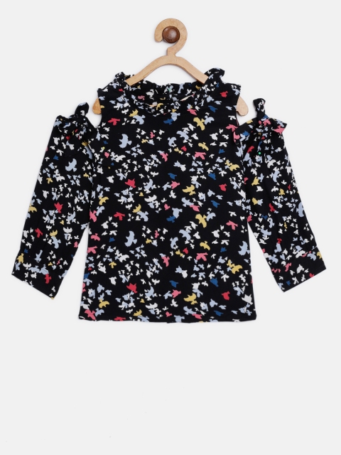 

Gini and Jony Girls Black Printed Top
