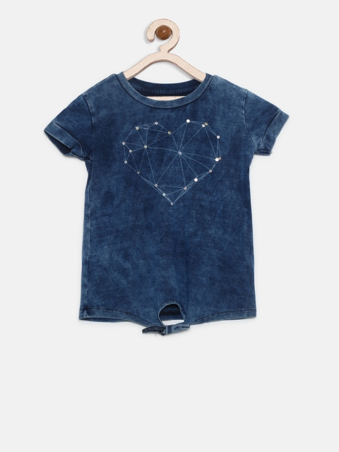 

Palm Tree Girls Navy Blue Dyed Top