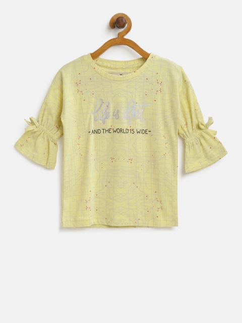 

Palm Tree Girls Yellow & Grey Printed Top