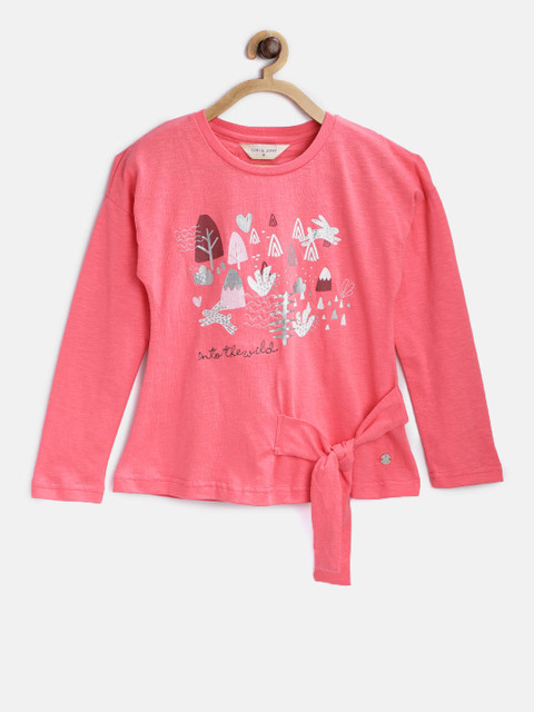 

Gini and Jony Girls Pink Printed Top