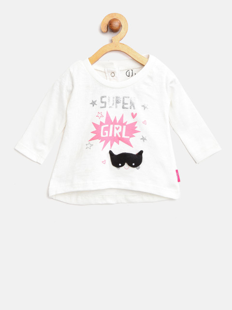 

Gini and Jony Girls White Printed Top