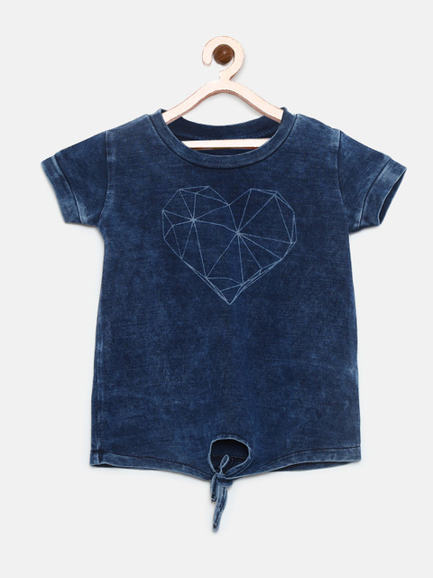

Palm Tree Girls Navy Blue Tie & Dye Top