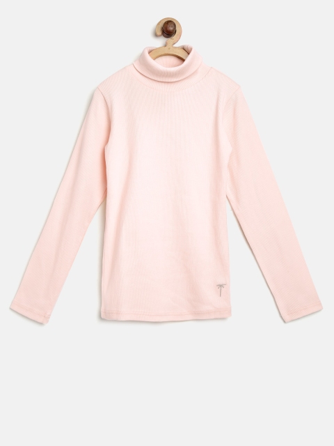 

Palm Tree Girls Peach-Coloured Solid Top
