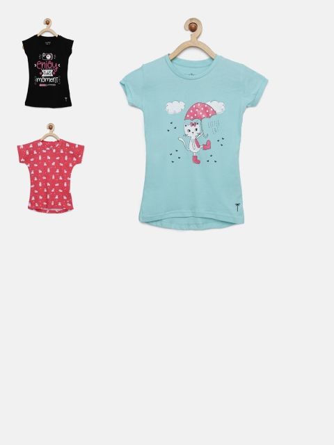 

Palm Tree Girls Pack Of 3 Top, Black