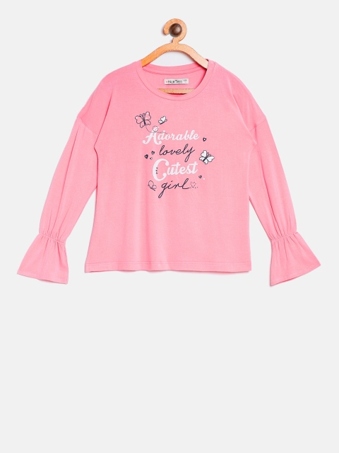 

Palm Tree Girls Pink Printed Top