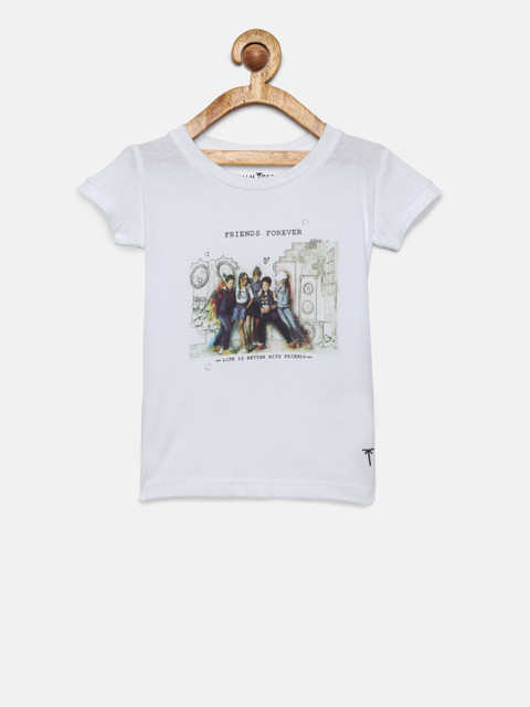

Palm Tree Girls White Printed Round Neck T-shirt