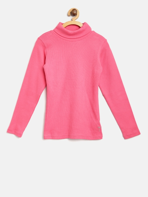 

Palm Tree Girls Pink Solid Top