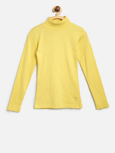 

Palm Tree Girls Yellow Solid Top