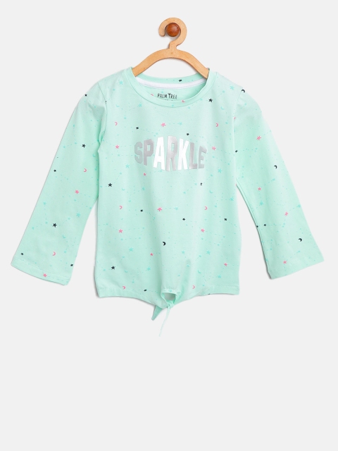 

Palm Tree Girls Sea Green Printed Top
