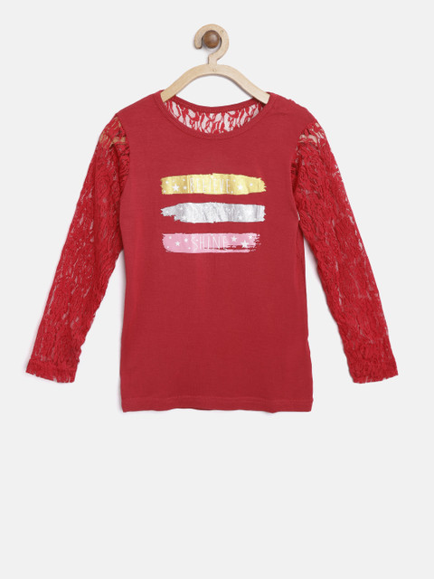 

Palm Tree Girls Red Printed Top