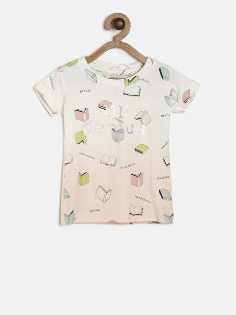 

Gini and Jony Girls Peach-Coloured Printed Top