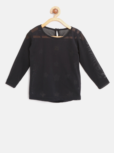 

Gini and Jony Girls Black Embellished Layered Top