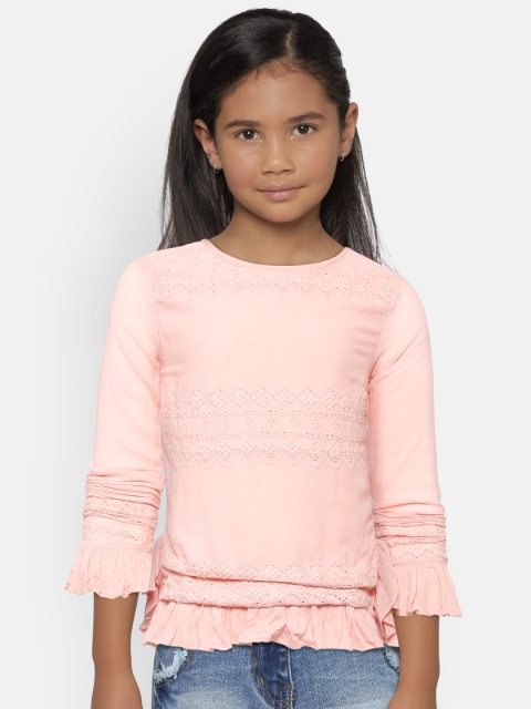 

Gini and Jony Girls Pink Solid Top