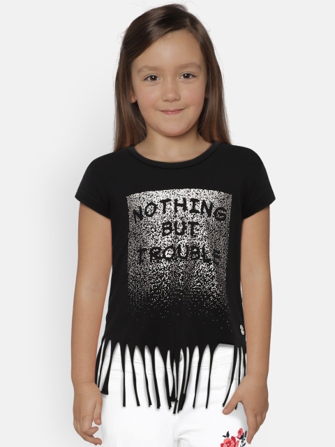 

Gini and Jony Girls Black Printed Top