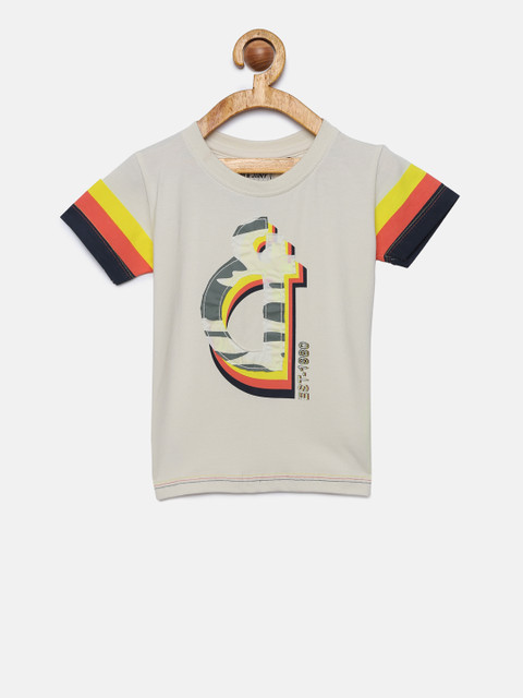 

Gini and Jony Boys Off-White Printed Round Neck T-shirt