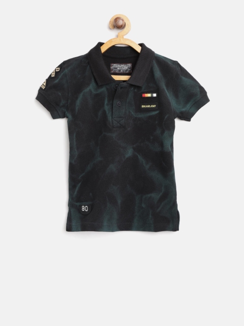 

Gini and Jony Boys Black & Green Dyed Polo Collar T-shirt