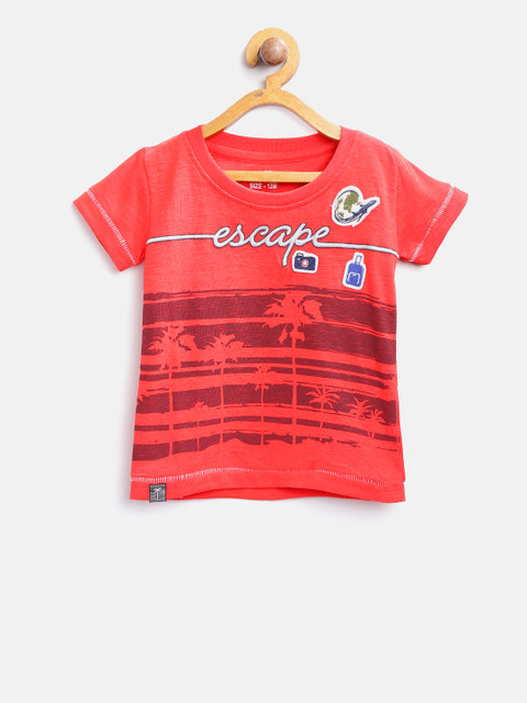 

Palm Tree Boys Red Printed Round Neck T-shirt