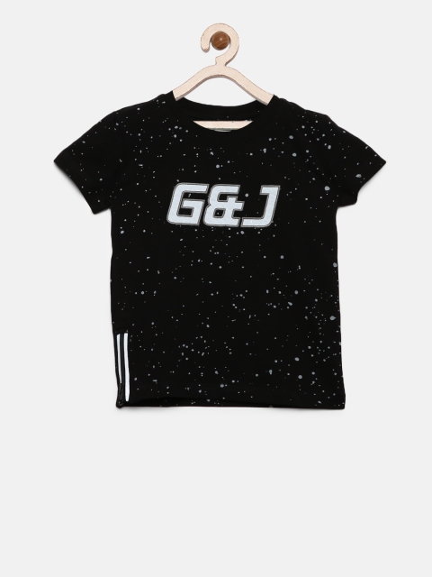 

Gini and Jony Boys Black Printed Round Neck T-shirt