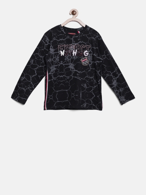 

Gini and Jony Boys Black Printed T-shirt