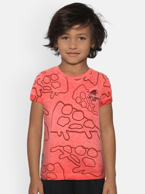

Gini and Jony Boys Red Printed Round Neck T-shirt