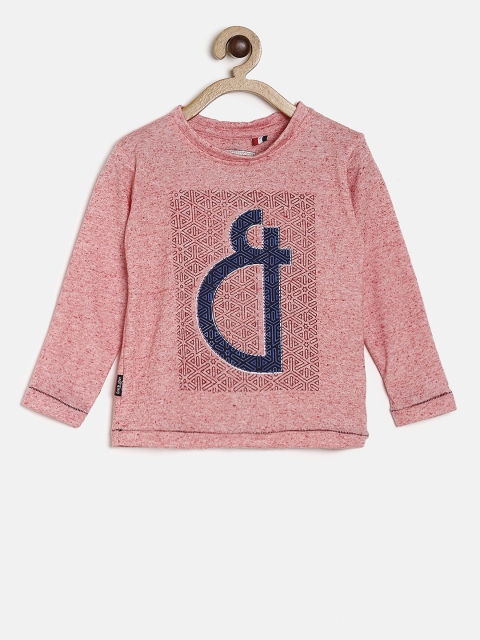 

Gini and Jony Boys Pink Printed Round Neck T-shirt